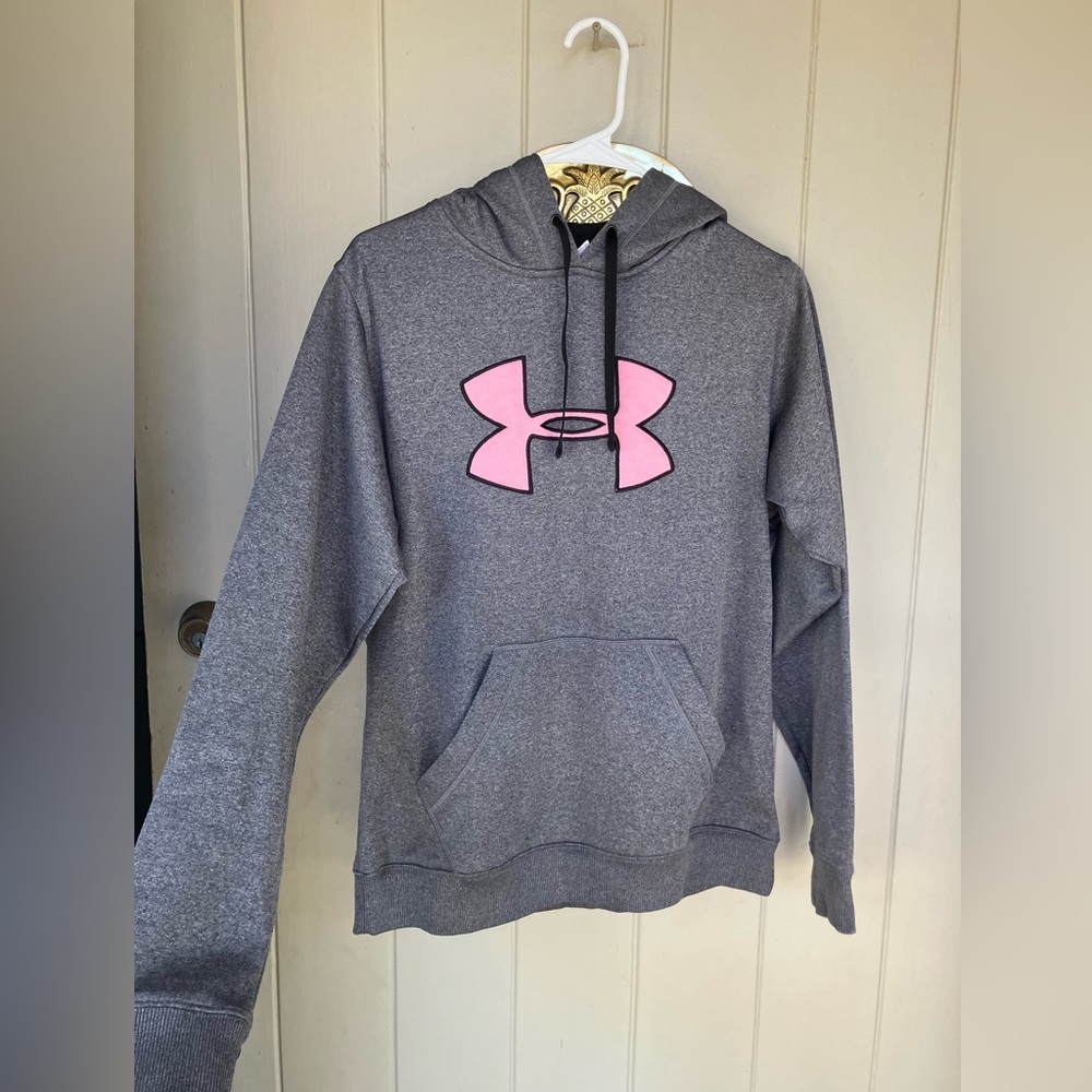 Under armour pink and gray sweatshirt